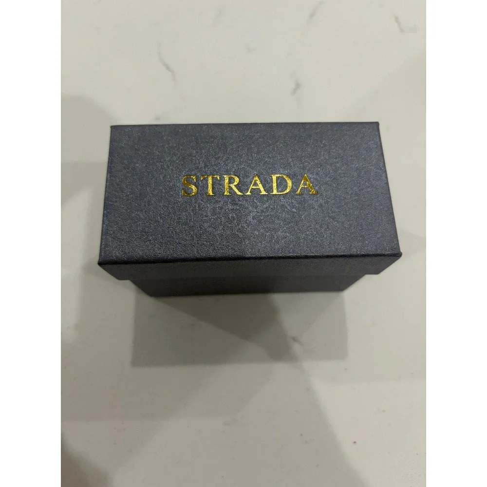 Strada Womens Quartz Watch Red‎ Dial Textured Fabric Strap Silver Tone Case New